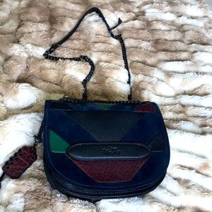 Coach leather and suede crossbody bag